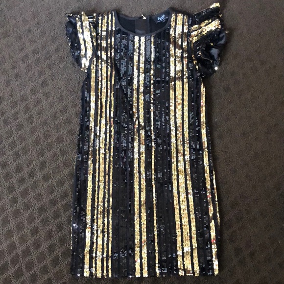 Bardot Junior black/gold sequin dress for girls size 10